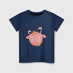 Детская футболка Два розовых фламинго