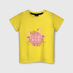 Детская футболка Два розовых фламинго