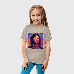 Футболка хлопковая детская Jim Morrison Strange colors Art, цвет: миндальный — фото 2