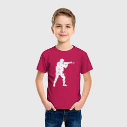 Футболка хлопковая детская Soldier counter strike, цвет: маджента — фото 2