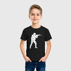Футболка хлопковая детская Soldier counter strike, цвет: черный — фото 2