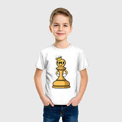 Футболка хлопковая детская Шахматная пешка InChess, цвет: белый — фото 2