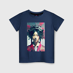 Детская футболка Japanese girl - cyberpunk - neural network