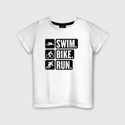 Детская футболка Swim bike run