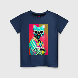 Детская футболка Cat in sunglasses - pop art