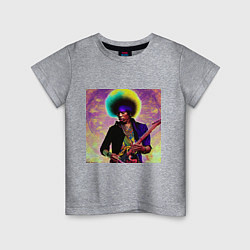 Футболка хлопковая детская Jimi Hendrix Rock Idol Art, цвет: меланж