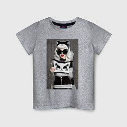Детская футболка Девушка-кошка - поп-арт - нейросеть