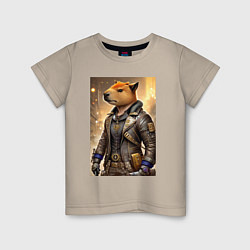 Детская футболка Cool capybara - steampunk - neural network
