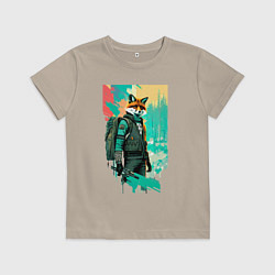 Детская футболка Лис-геолог - нейросеть