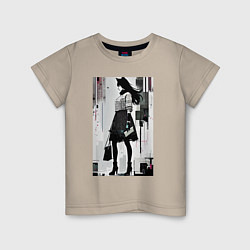 Детская футболка Городская волчица - Нью-Йорк - нейросеть