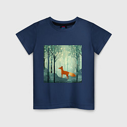 Детская футболка Рыжая лисичка в лесу