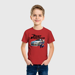 Футболка хлопковая детская Брайан ОКоннер Nissan Skyline R34, цвет: красный — фото 2