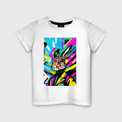 Детская футболка Прикольный заяц - поп-арт - нейросеть