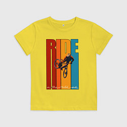 Футболка хлопковая детская MTB - ride, цвет: желтый