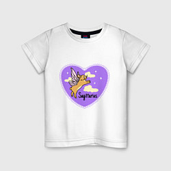 Детская футболка Кролик с крыльями - стрелец