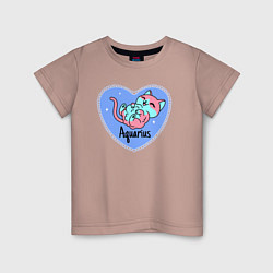Детская футболка Пушистый котик - водолей