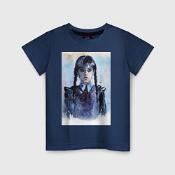 Детская футболка Акварельный портрет Уэнсдей