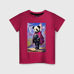 Детская футболка Панда в стране чудес - нейросеть