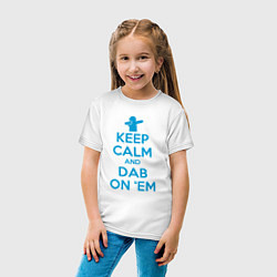 Футболка хлопковая детская Keep calm and dab, цвет: белый — фото 2