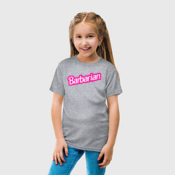 Футболка хлопковая детская Барби варвар - барбариан, цвет: меланж — фото 2