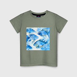 Детская футболка Акварельные синие рыбки