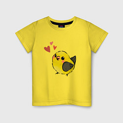 Детская футболка Птичка иволга с сердечками