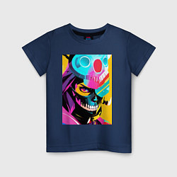Детская футболка Девушка в маске черепа - поп-арт