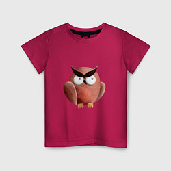 Детская футболка Сердитая сова с круглыми глазами