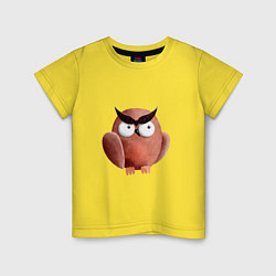 Детская футболка Сердитая сова с круглыми глазами