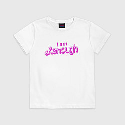 Футболка хлопковая детская I am kenough barbie, цвет: белый