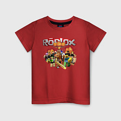 Детская футболка Роблокс на фоне взрыва roblox