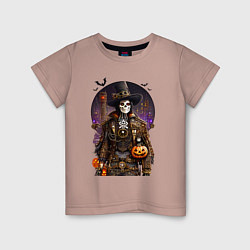Детская футболка Скелет в стиле стимпанк - хэллоуин