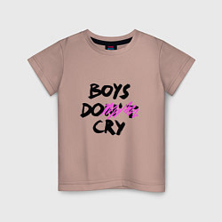 Футболка хлопковая детская Boys dont cry, цвет: пыльно-розовый