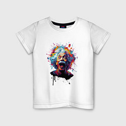 Детская футболка Эйнштейн с языком в краске