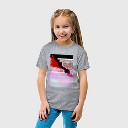 Футболка хлопковая детская Abstract glitch, цвет: меланж — фото 2