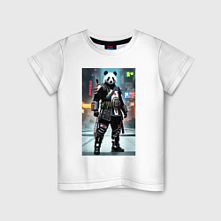 Детская футболка Panda cyber samurai