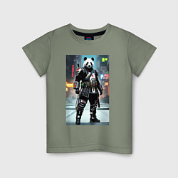 Детская футболка Panda cyber samurai