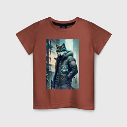 Детская футболка Cool wolf - cyberpunk