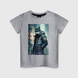 Детская футболка Cool wolf - cyberpunk