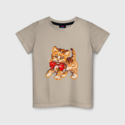 Детская футболка Милый котенок с бантом вышивка