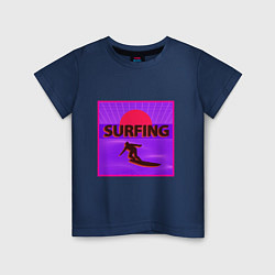 Детская футболка Сёрфинг в стиле киберпанк