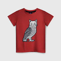 Детская футболка Кошка сова