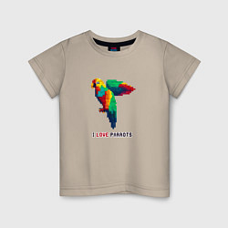 Детская футболка Пиксель попугай