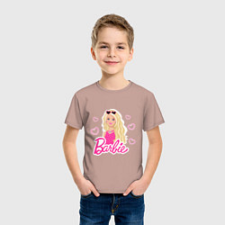 Футболка хлопковая детская Кукла Barbie, цвет: пыльно-розовый — фото 2