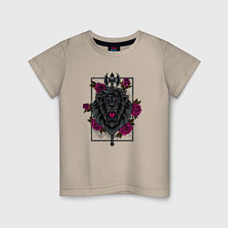 Детская футболка Лев секира и розы