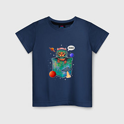 Детская футболка Кот космонавт в кармане