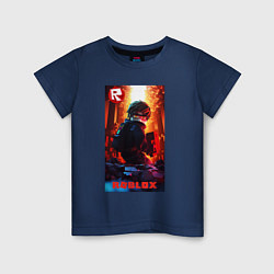 Детская футболка Roblox fire background