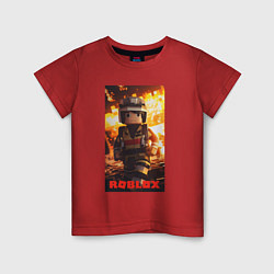 Детская футболка Пожарный роблокс
