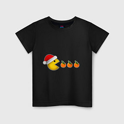 Детская футболка Новогодний пэкмэн с мандаринами