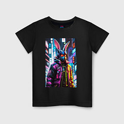 Детская футболка Cool hare - cyberpunk - metropolis